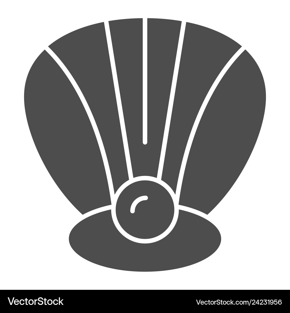 Perl in a shell solid icon clam vector image