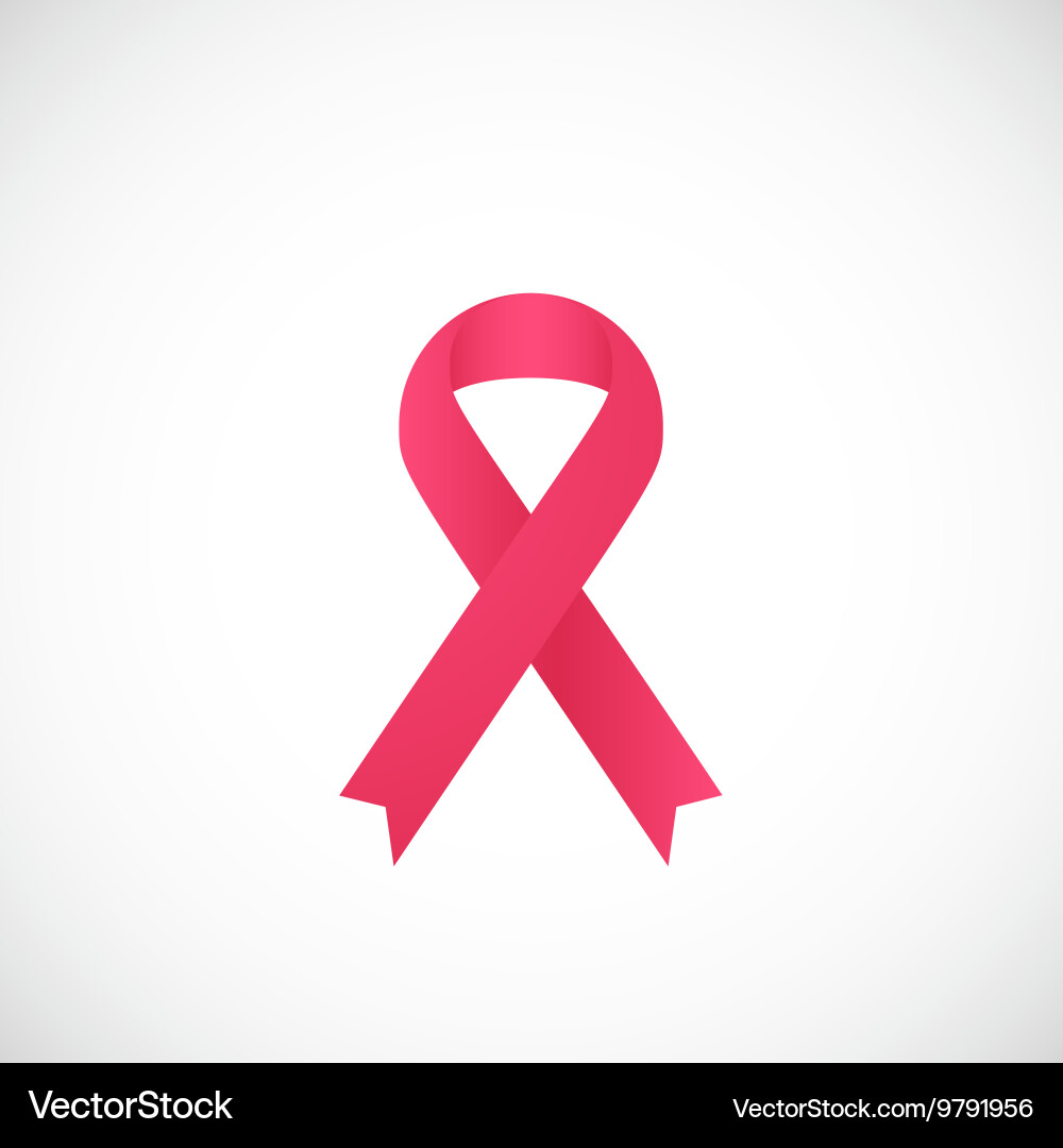 Pink Cancer Ribbon Icon - Awareness Symbol Vector Image