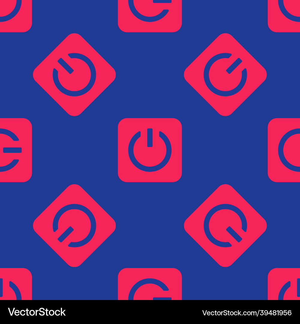 Red power button icon isolated seamless pattern Red power button icon isolated seamless pattern vector image