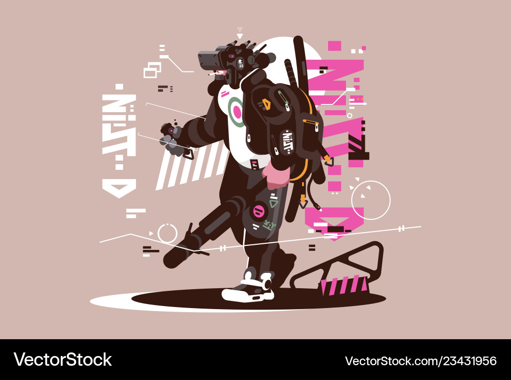 Robotic Mercenary Drone vector image