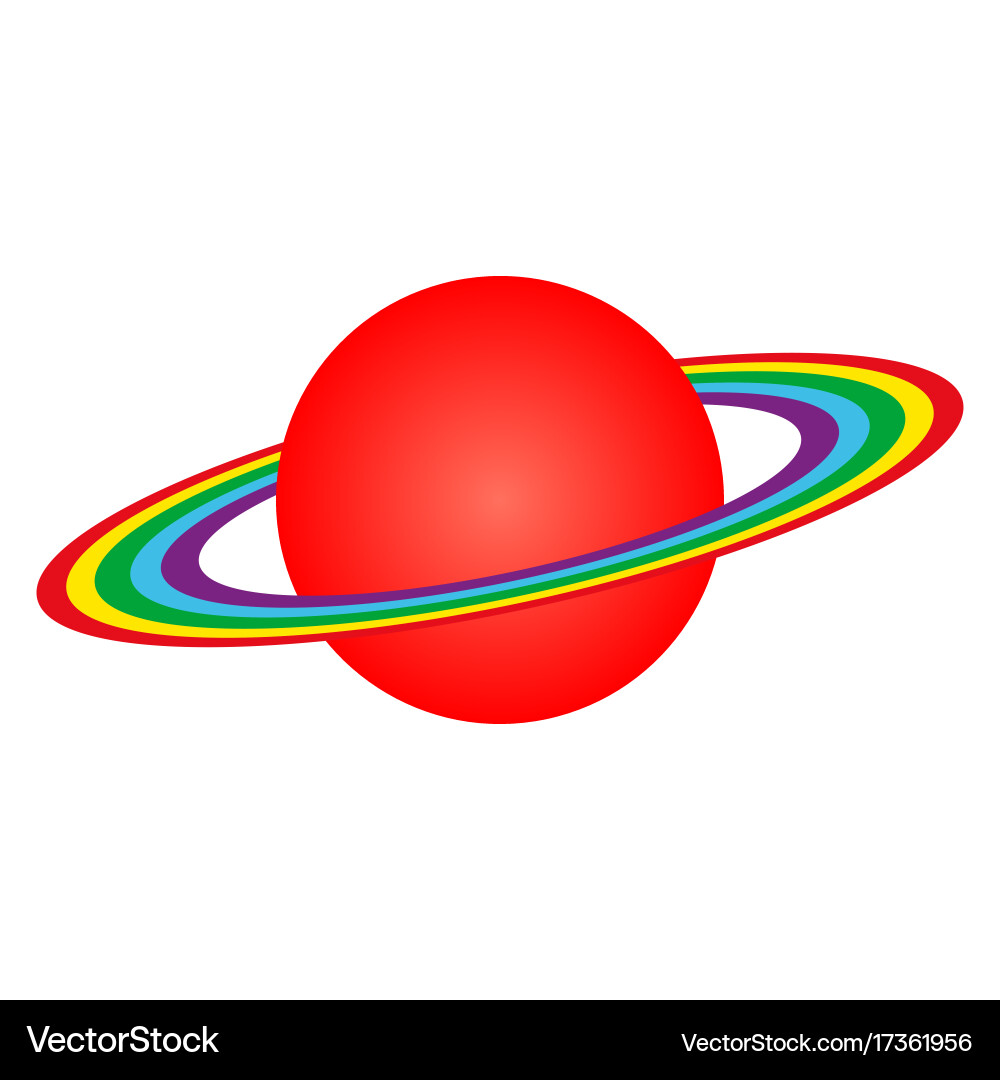 Saturn mit Ringen Vektorbild