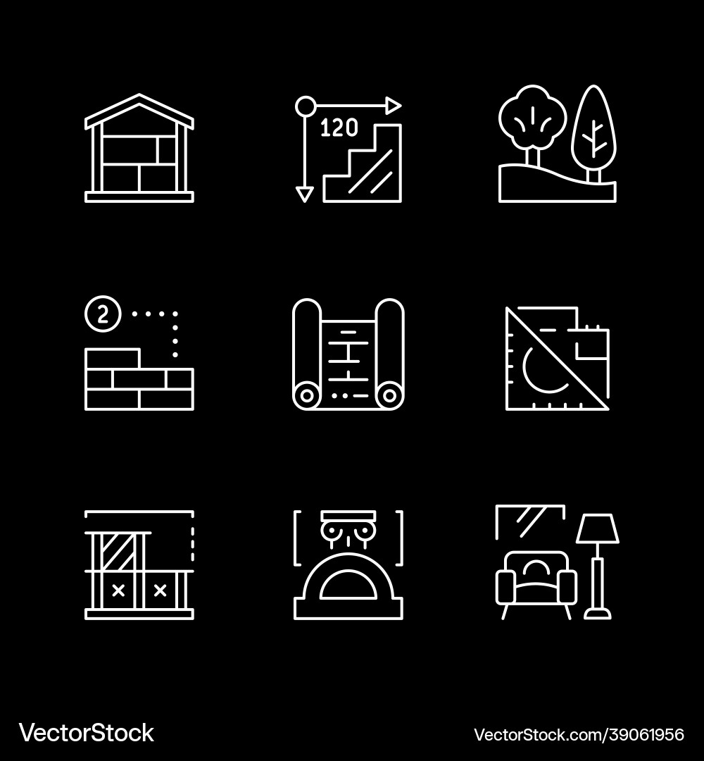 Set line icons of architecture Set line icons of architecture vector image
