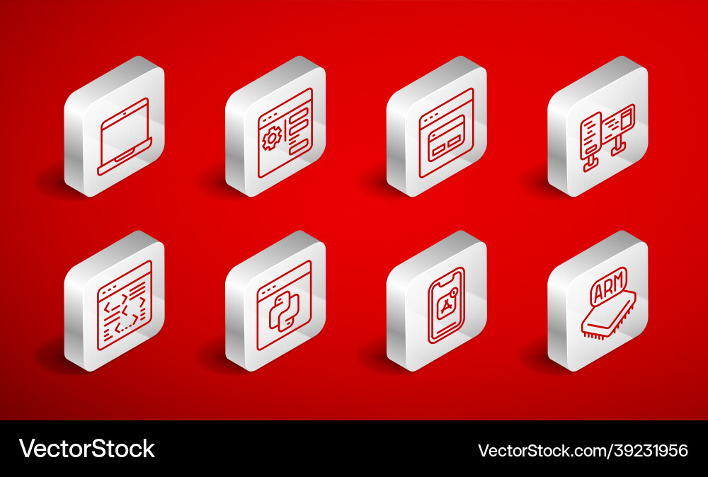 Set line processor browser setting search engine Set line processor browser setting search engine vector image