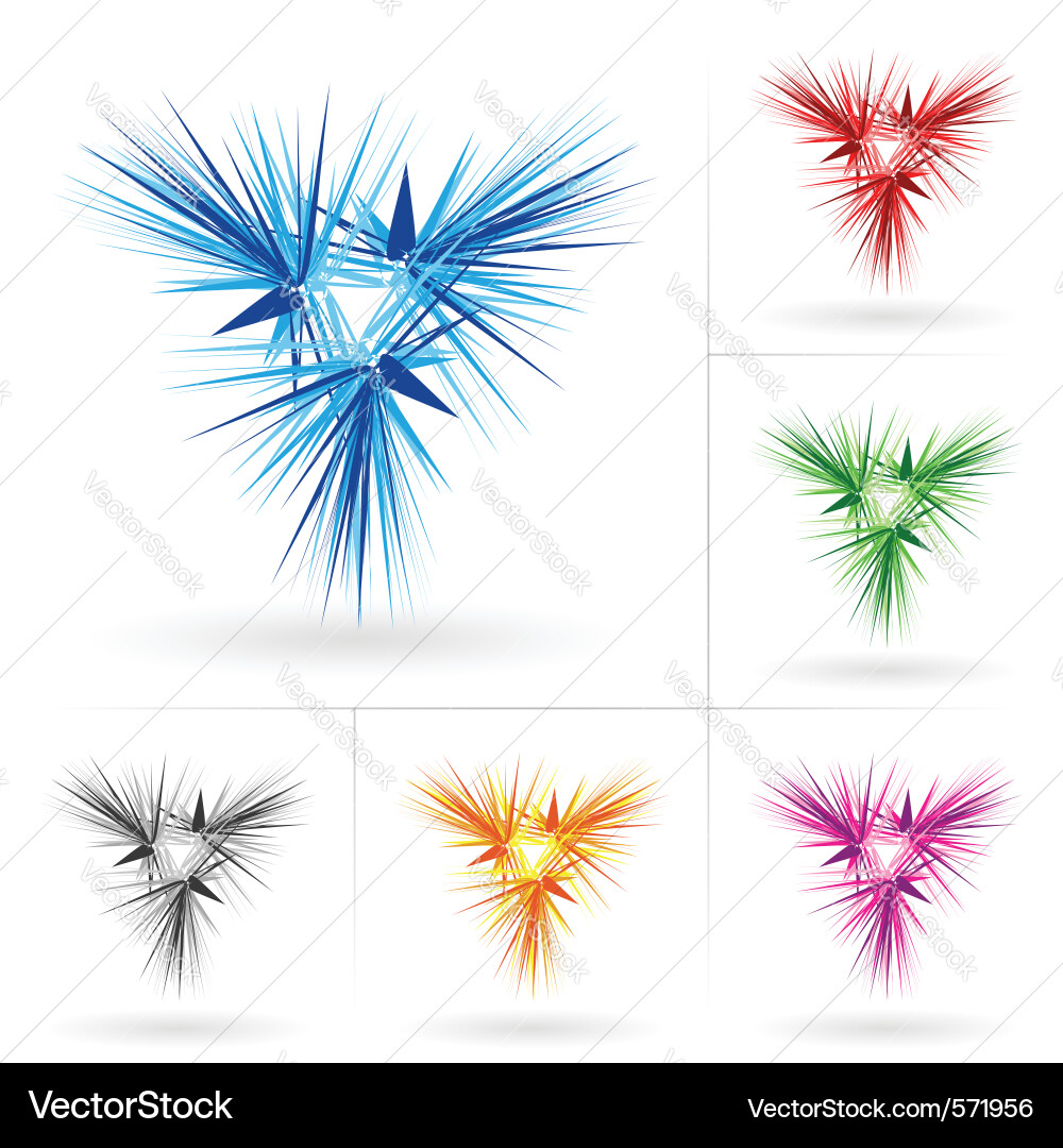 Set of abstract stars icons Vector Image