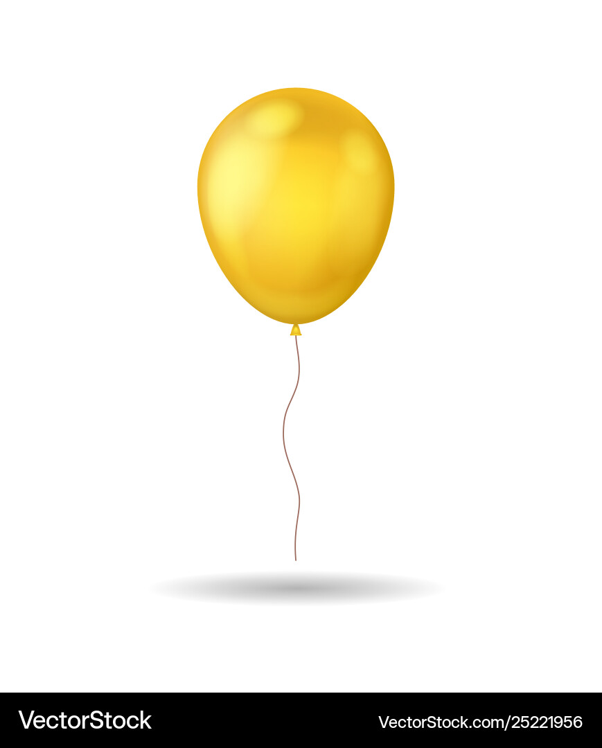 Shiny Golden Balloon auf weißem Hintergrund Vektorbild