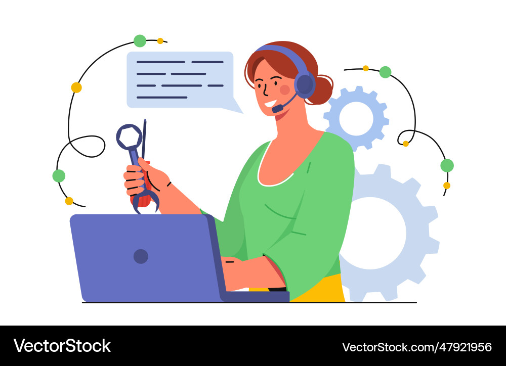 Technical support operator concept Technical support operator concept Vector Image