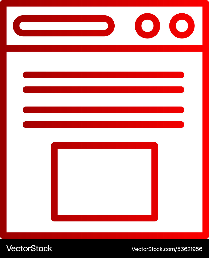 Web browser line gradient icon vector image