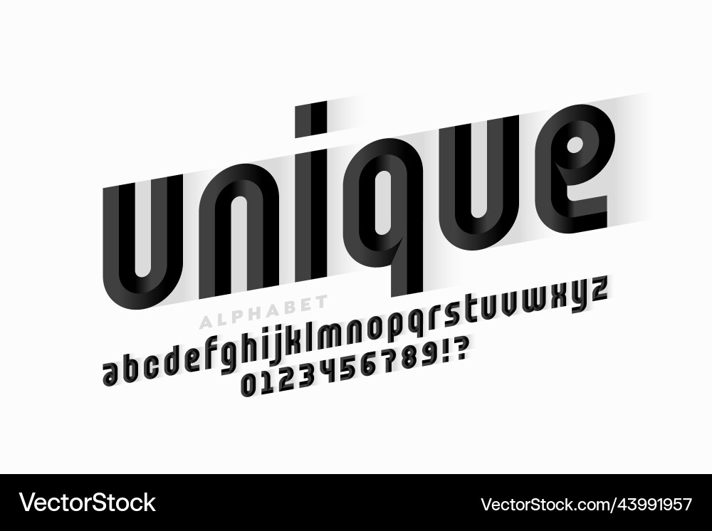 3D Beveled Alphabet Font vector image