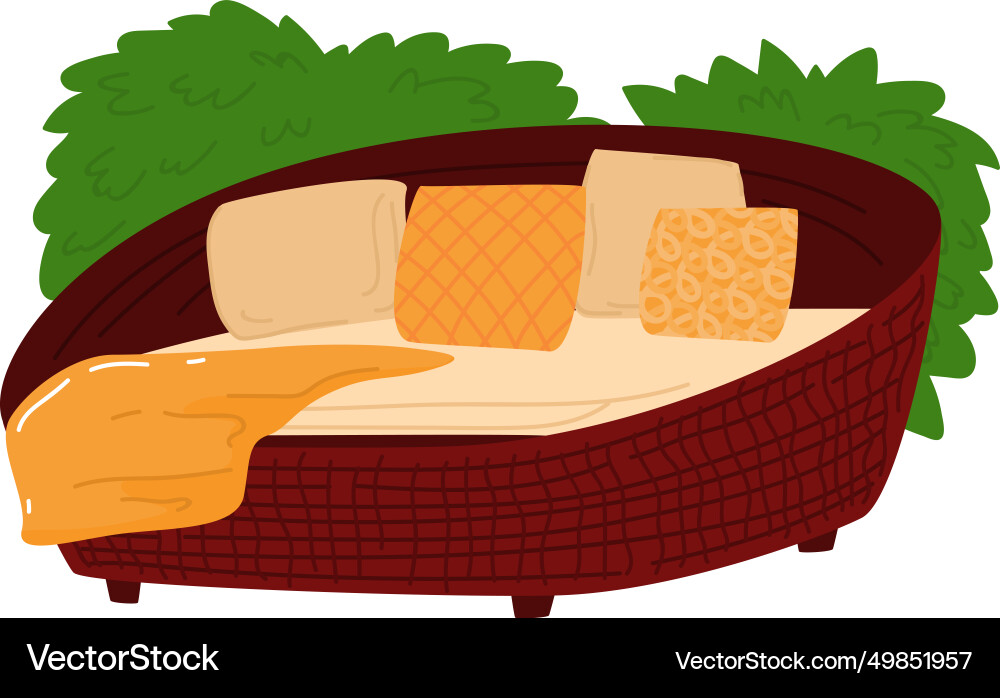 A red circular sofa A red circular sofa vector image