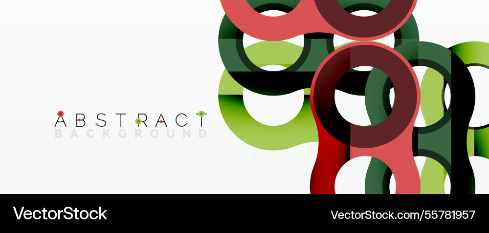 Abstract composition with intertwined circular Vector Image