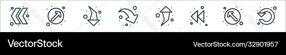 Arrows line icons linear set quality Arrows line icons linear set quality vector image