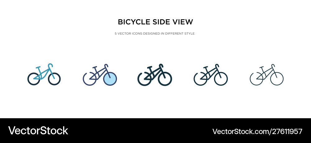 Bicycle side view icon in different style two Bicycle side view icon in different style two vector image