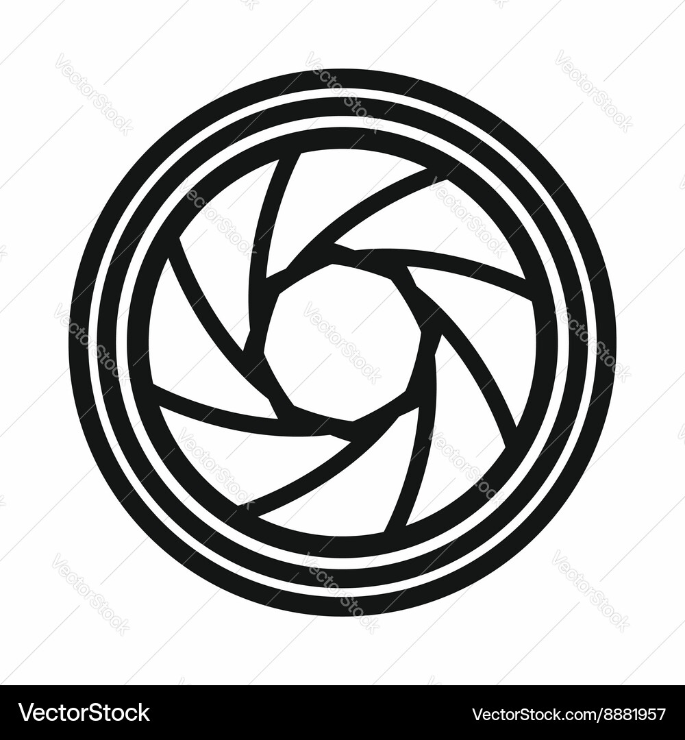 Camera shutter aperture icon simple style vector image