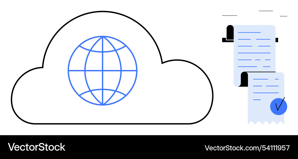 Cloud computing with global connectivity Cloud computing with global connectivity vector image