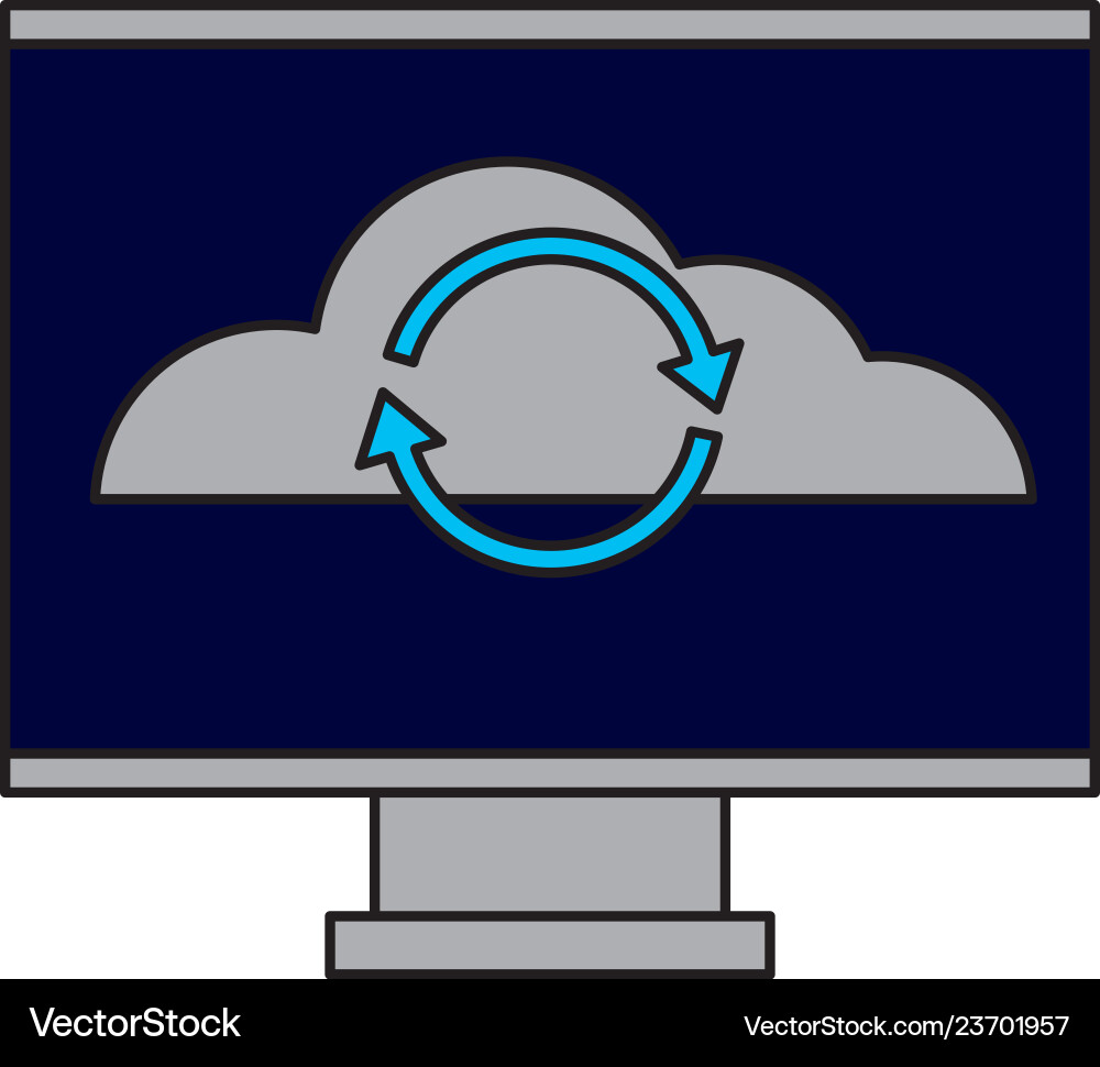 Computer Cloud Computing Pfeile neu laden Computer Cloud Computing Pfeile neu laden vektorbild