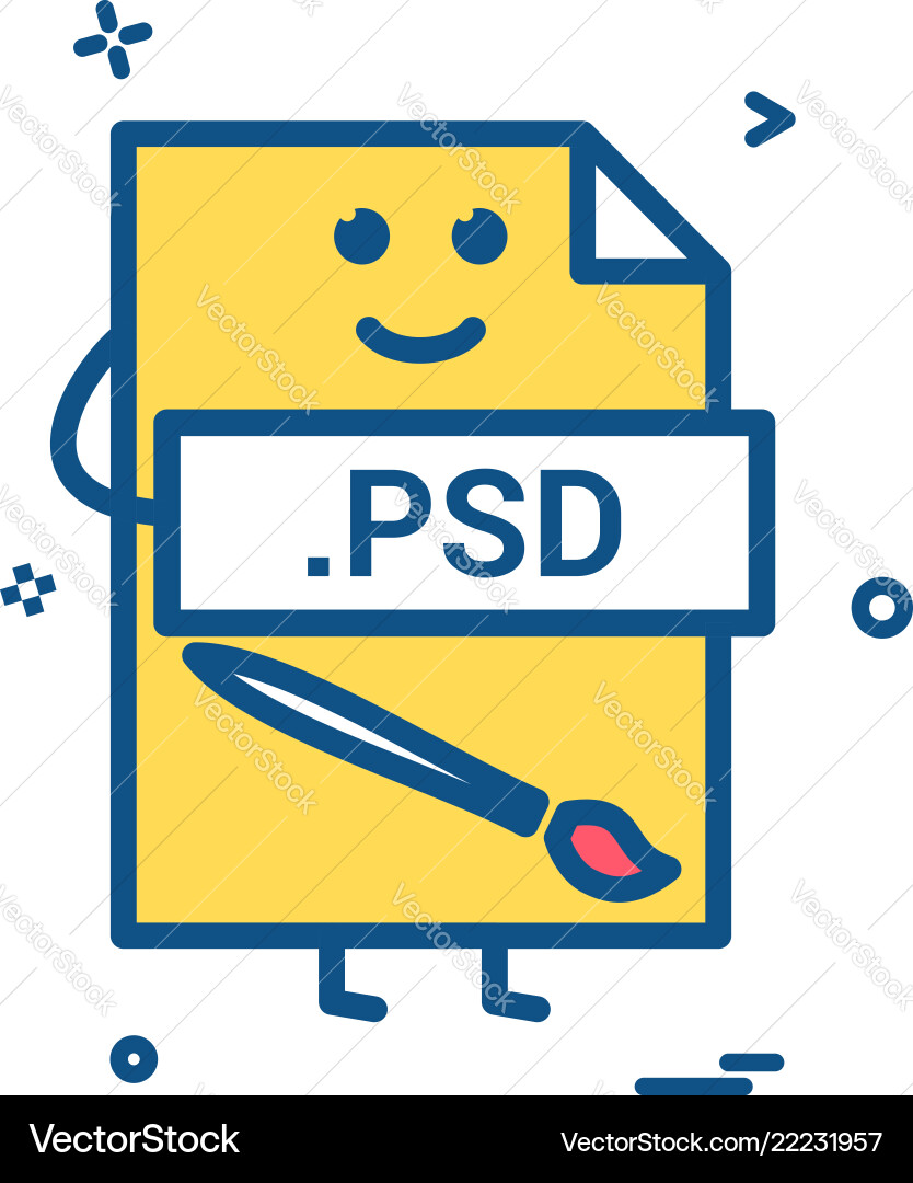 Computer psd file format type icon design Computer psd file format type icon design vector image