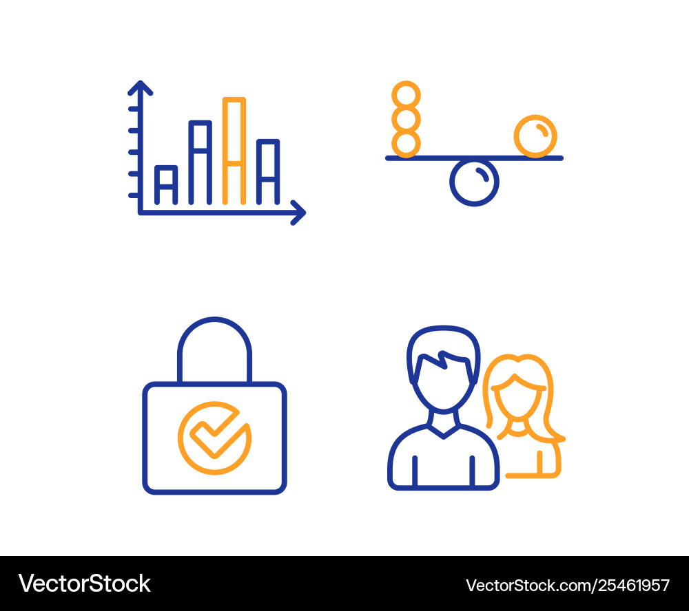 Diagram graph balance and password encryption Diagram graph balance and password encryption vector image