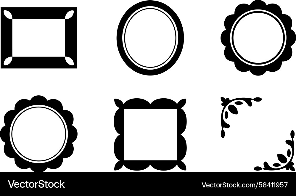 Elegant Border Set - Decorative Frames Vector Image