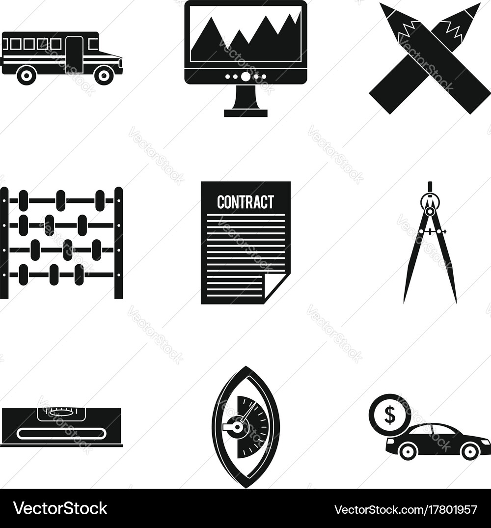 Enumerator icons set simple style vector image