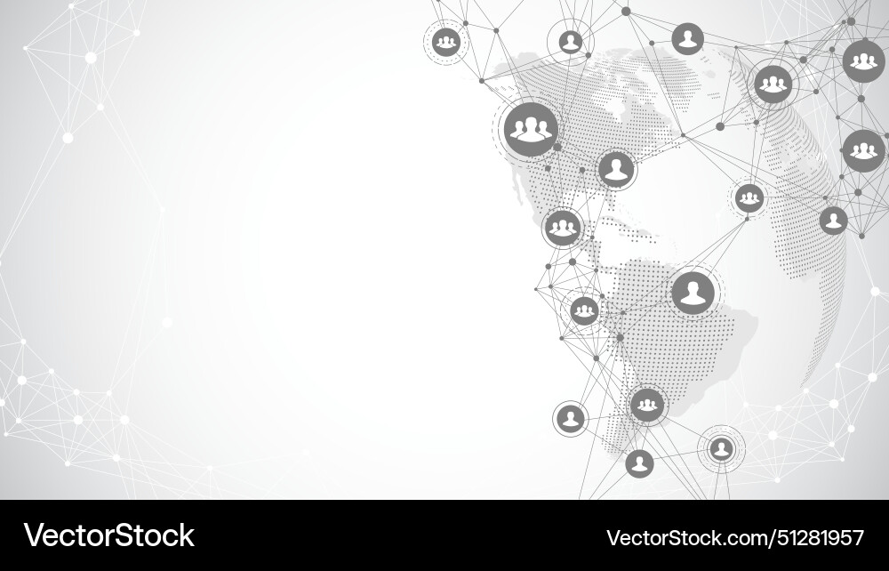 Global network connection banner design template Vector Image