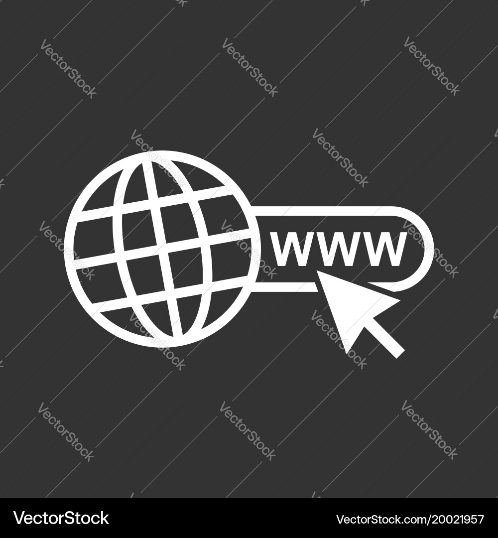 Go to web icon internet flat for website on black vector image