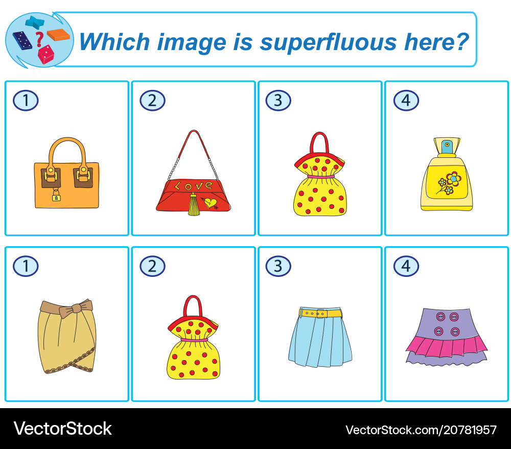 Logical task which image is superfluous here vector image