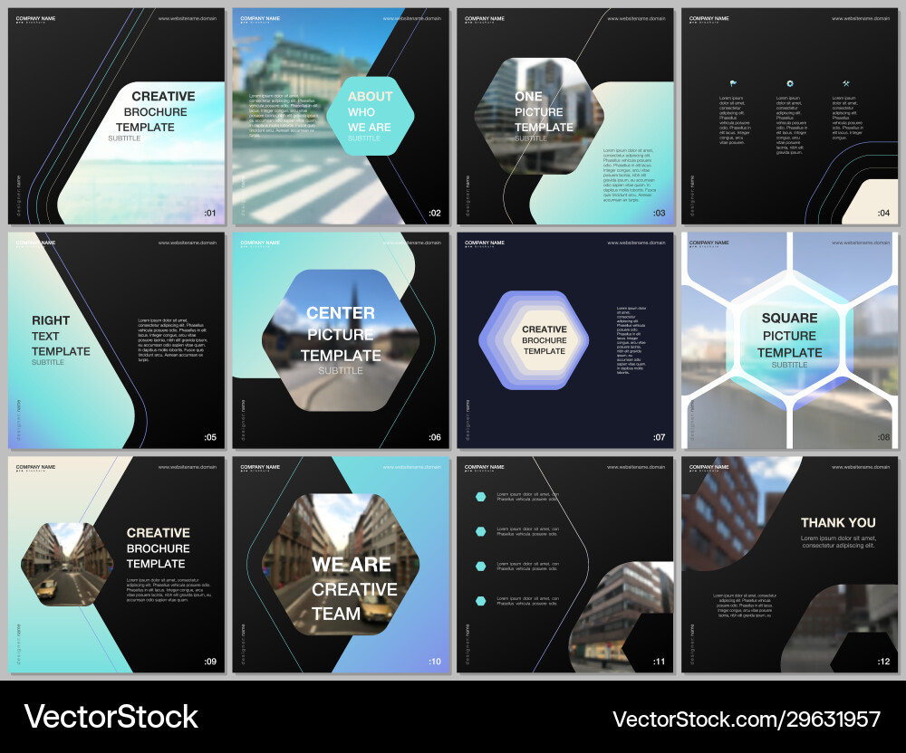 Minimal brochure templates with hexagonal design Minimal brochure templates with hexagonal design vector image