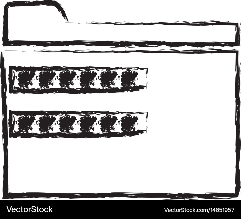 Password security system file protection sketch Vector Image