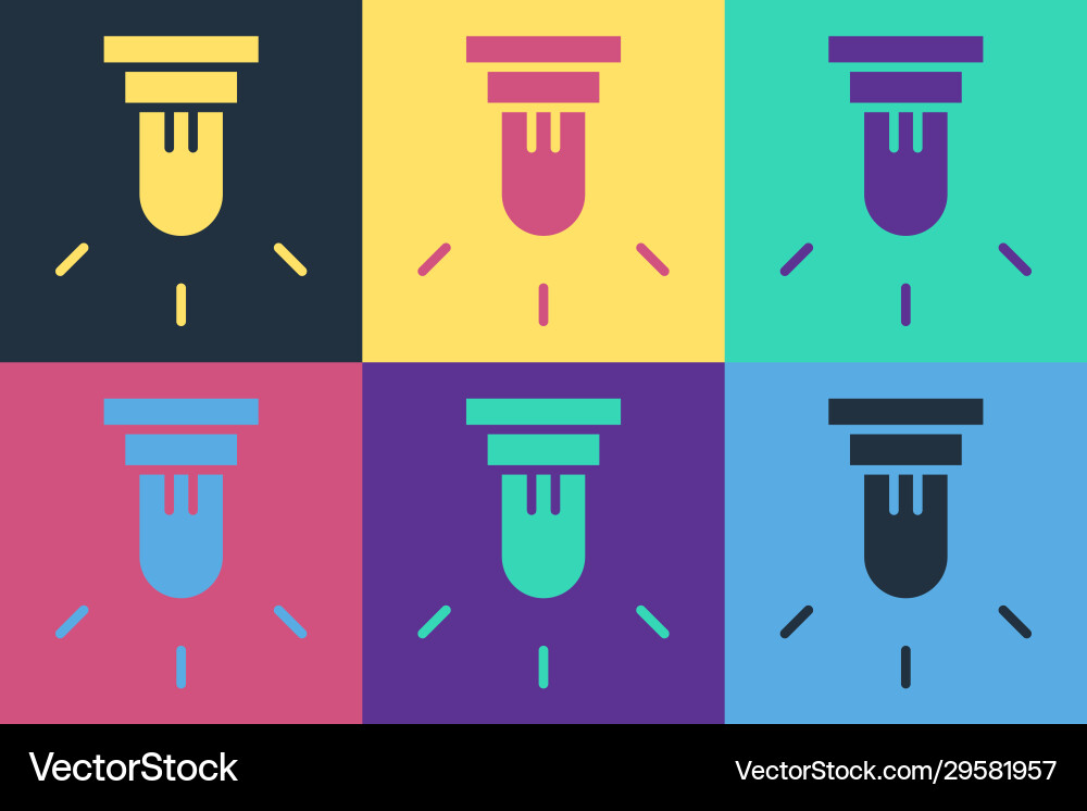 Pop art motion sensor icon isolated on color Pop art motion sensor icon isolated on color vector image