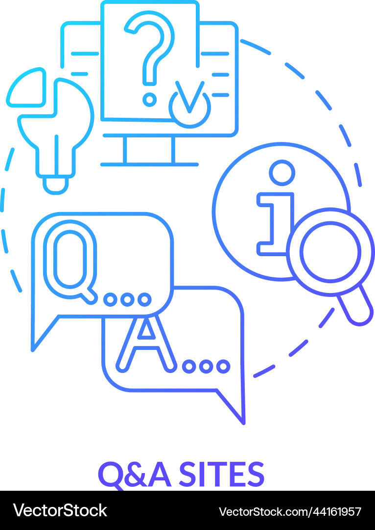 Questions and answers sites blue gradient concept Questions and answers sites blue gradient concept vector image