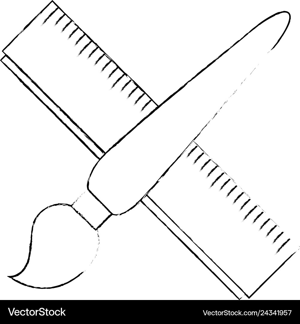 School rule with paint brush School rule with paint brush vector image