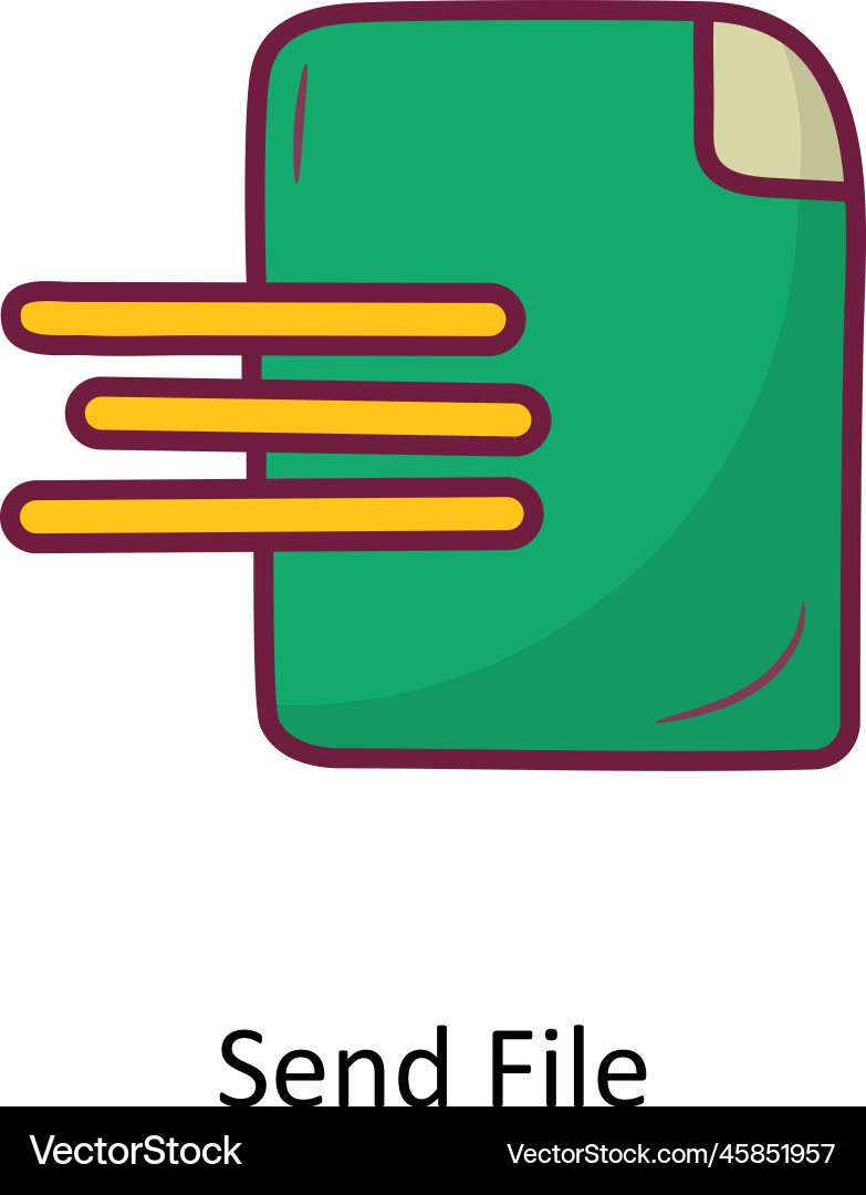 Send file solid fill outline icon design vector image