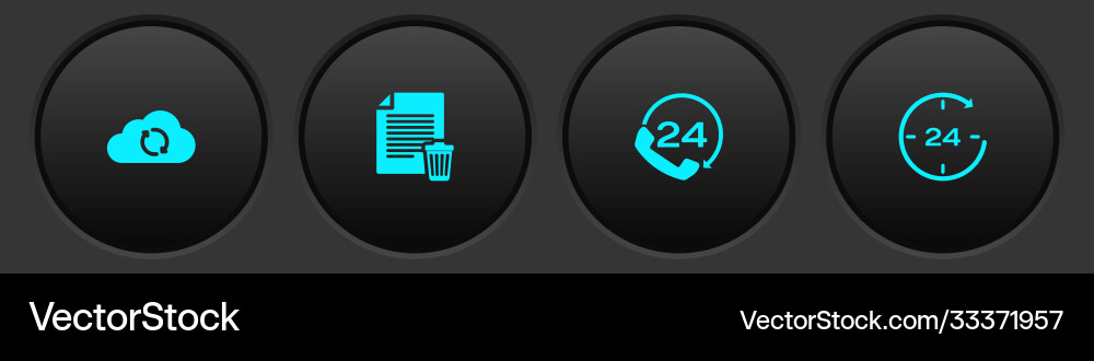 Set cloud sync refresh delete file document Set cloud sync refresh delete file document vector image