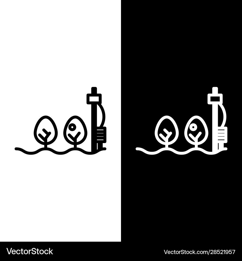 Set line standalone sensor and plant icon isolated Set line standalone sensor and plant icon isolated vector image