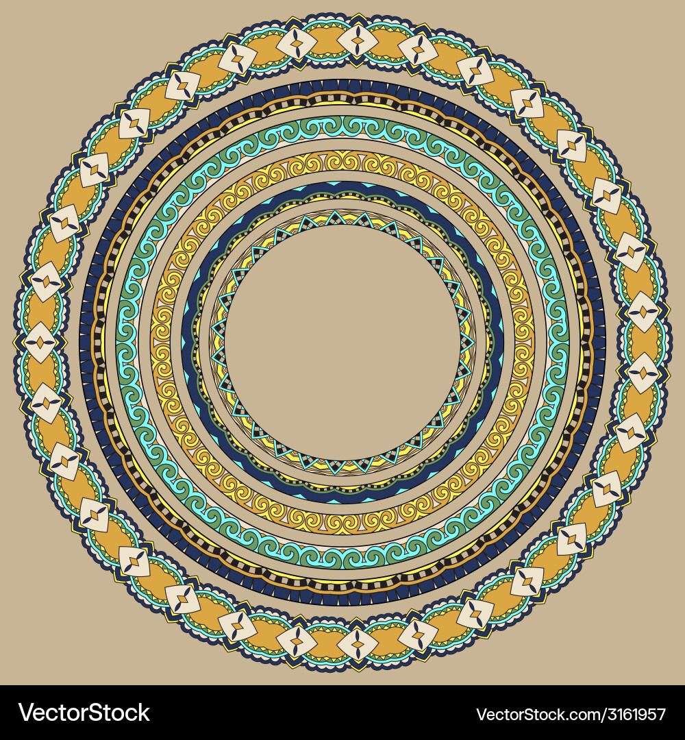 Set of round geometrical frames circle border Vector Image