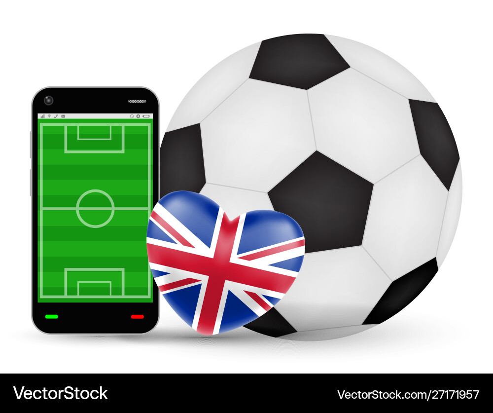 Smartphone mit Liebe england Fußball Smartphone mit Liebe england Fußball vektorbild