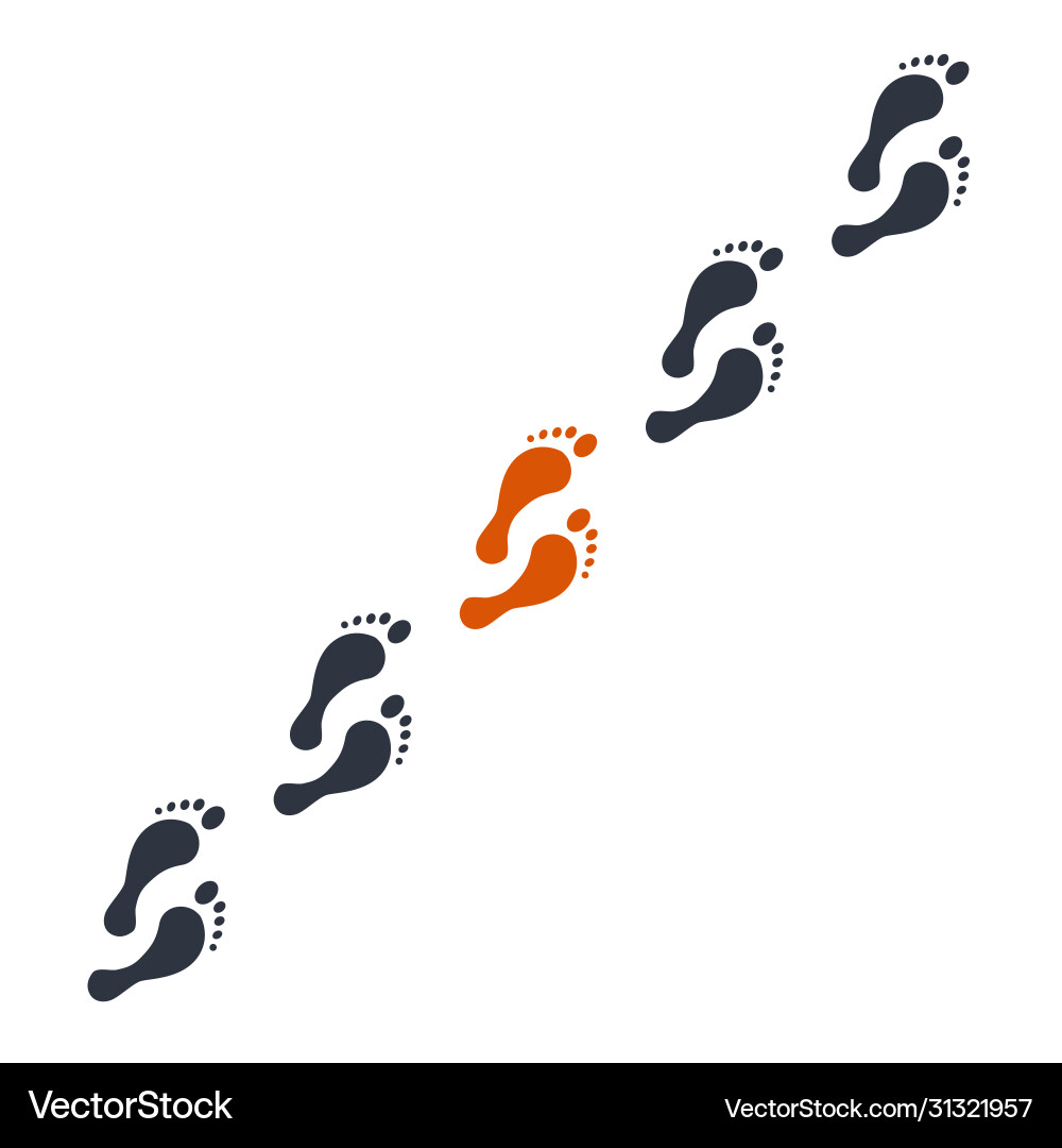 Trace icon step symbol in simple Trace icon step symbol in simple vector image