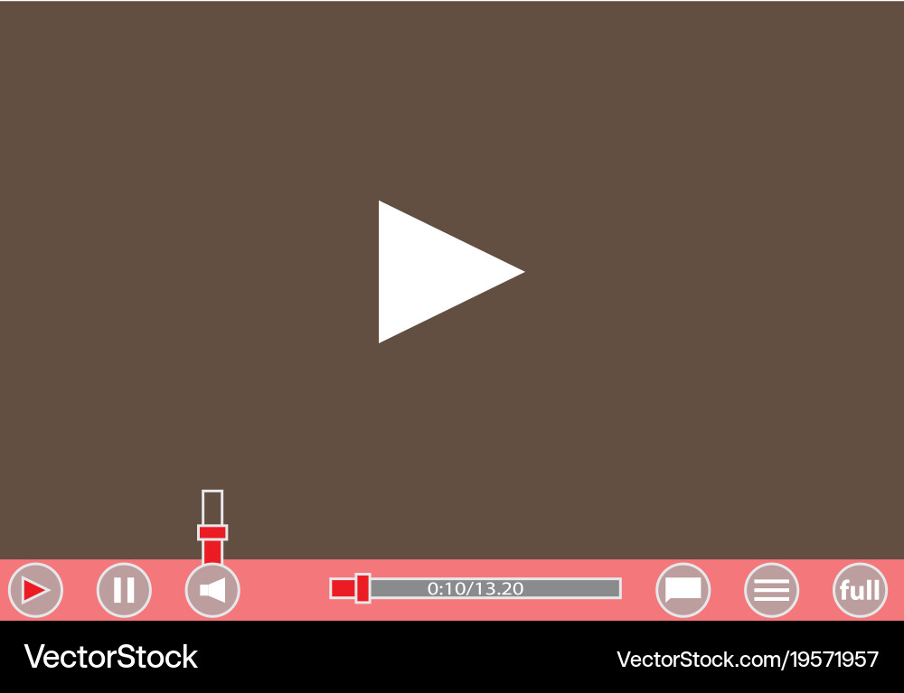 Video player template for web and mobile apps Vector Image