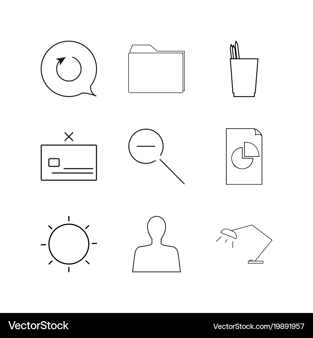 Web linear icon set simple outline icons vector image