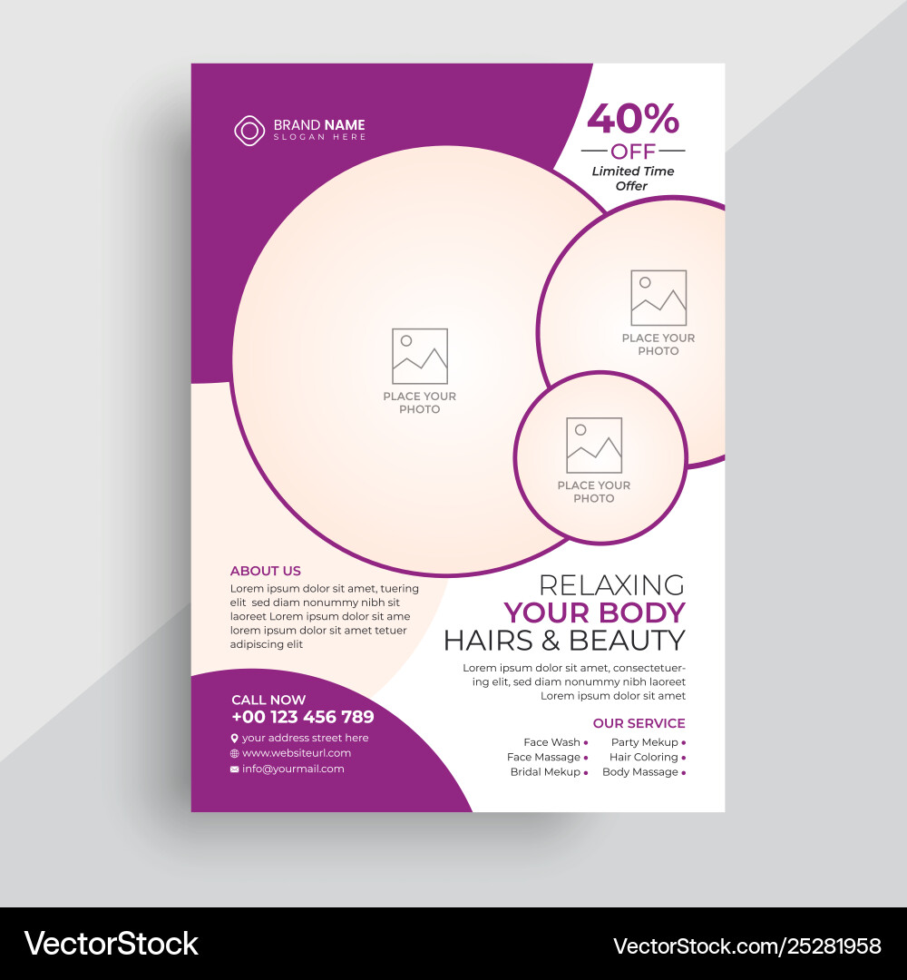 Beauty Sale Flyer Template Vector Image