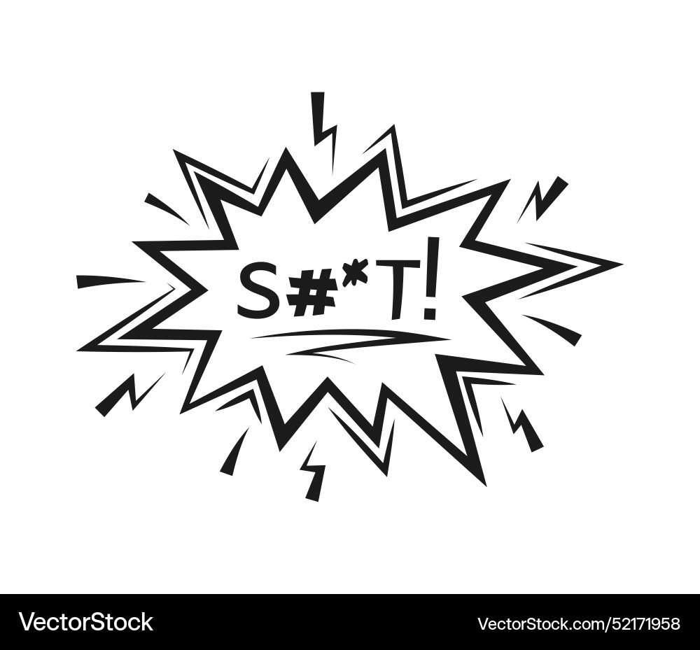 Comic swear speech bubble censored emphasis word Comic swear speech bubble censored emphasis word vector image