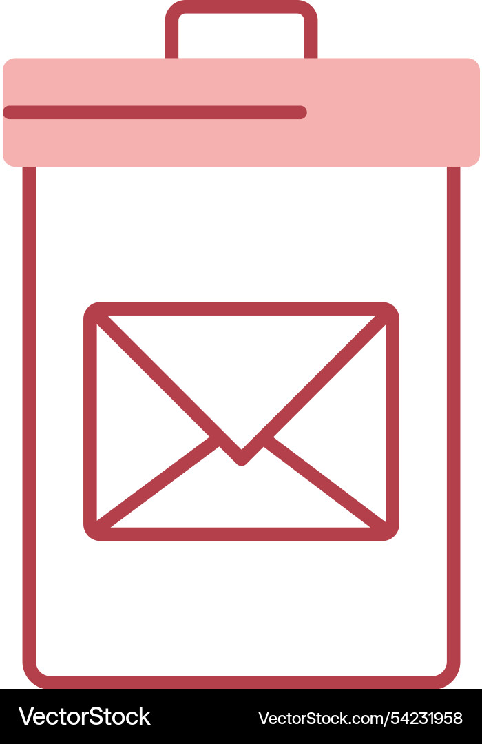 Delete message line fill icon Vector Image