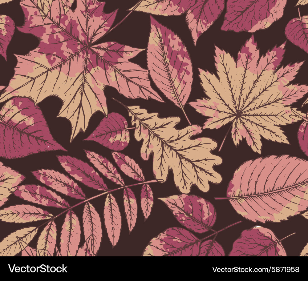 Fall Theme Pattern Background Detailed Autumn Maple Leaf Pattern – Royalty-Free Vector | VectorStock
