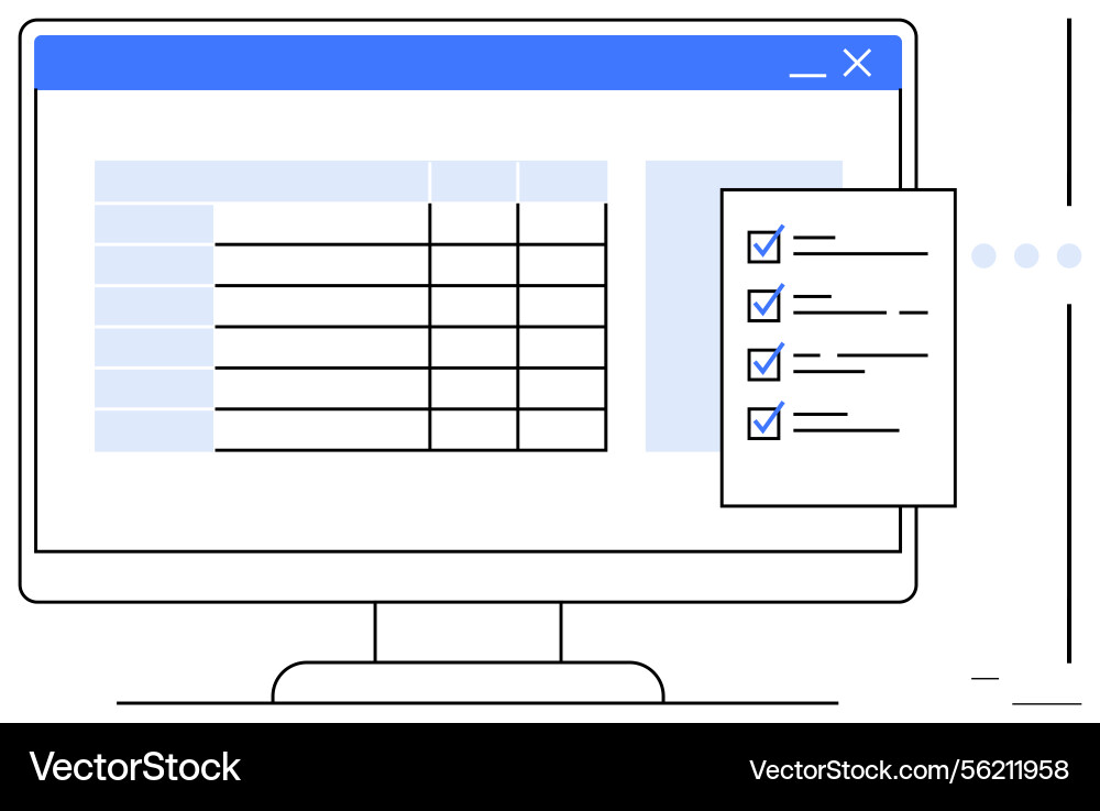 Digital task management with checklist and data Digital task management with checklist and data vector image