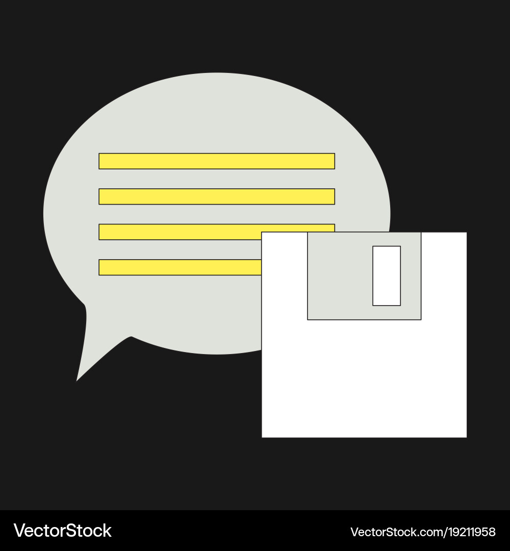 Flat text message icon speech bubble symbol vector image
