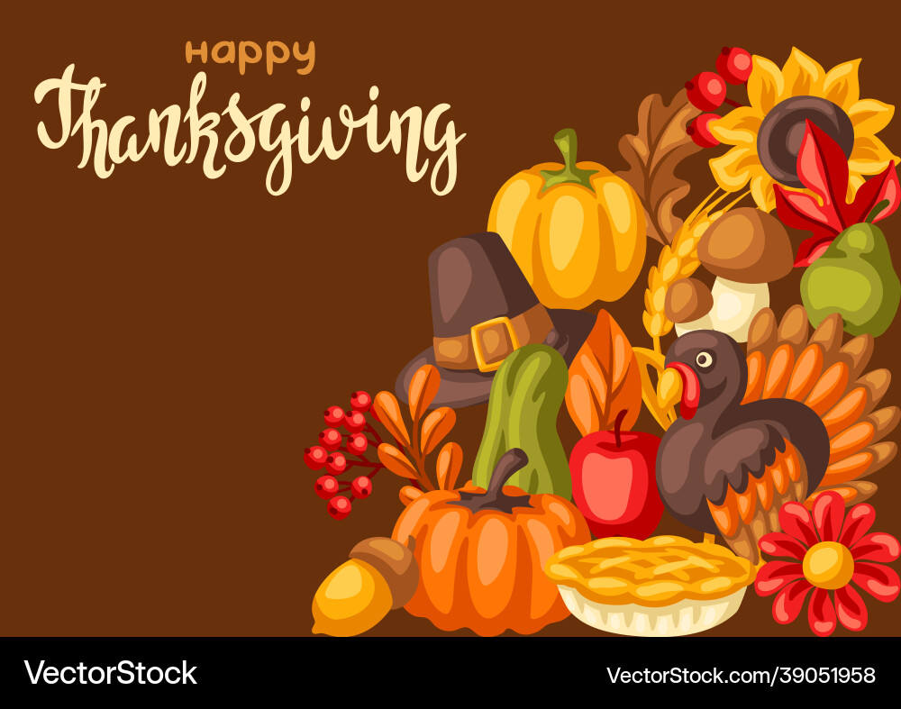 Happy thanksgiving day background design Happy thanksgiving day background design vector image