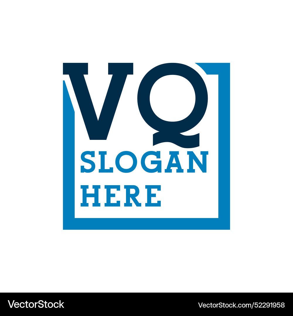 Minimal initials logo letters v and q vq initial Vector Image