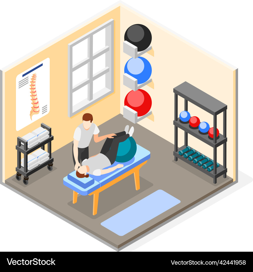 Physiotherapy and rehabilitation concept vector image