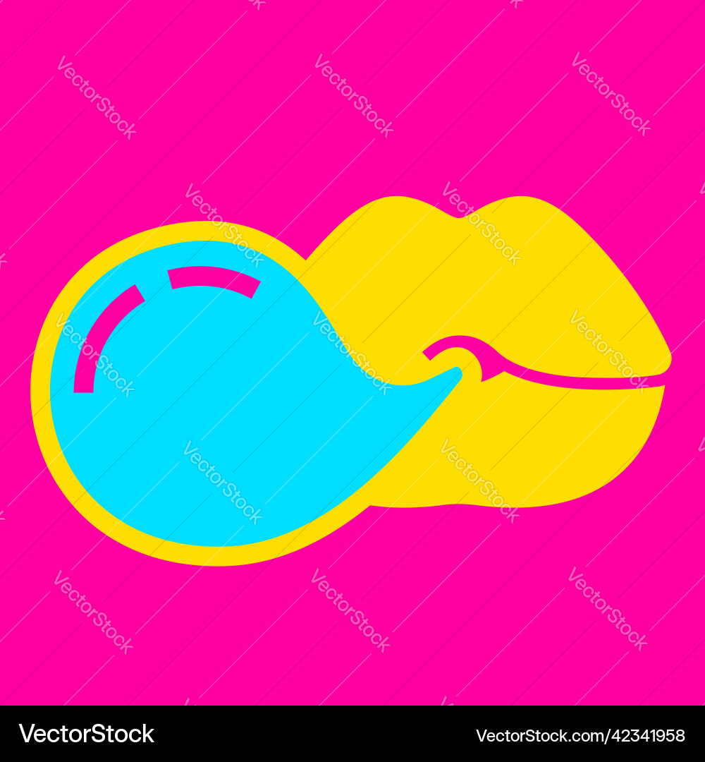Pop art bright lip comics woman mouth Pop art bright lip comics woman mouth vector image