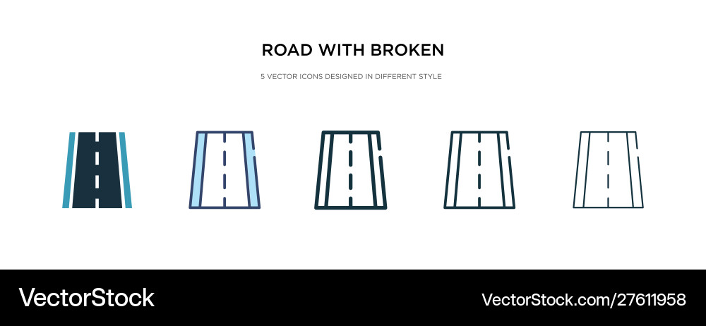 Road with broken lines icon in different style Road with broken lines icon in different style vector image